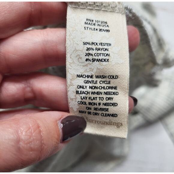 Soft Surroundings Jules Thermal Top Ivory Grey Gray Ribbed Button V Neck Medium - Picture 7 of 7